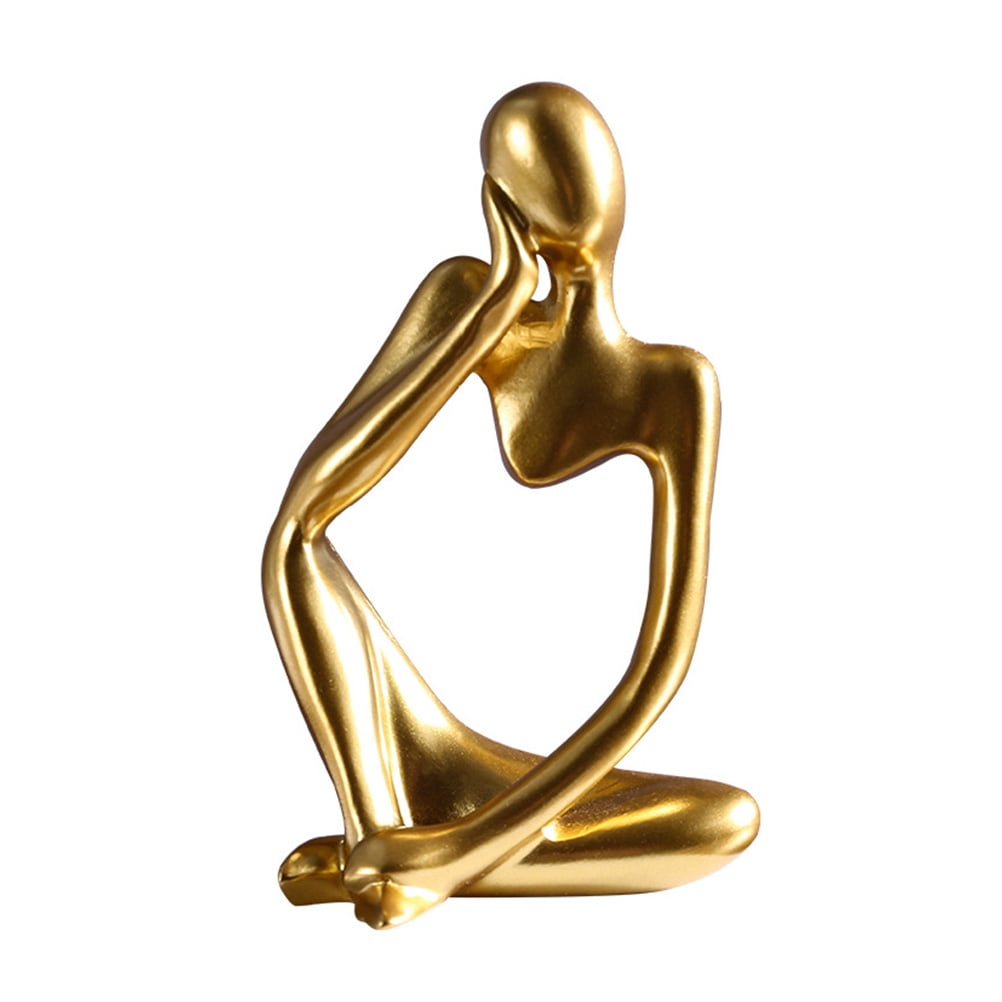 Decor Gold Abstract Thinker Office Statue Bedroom Black Decorative