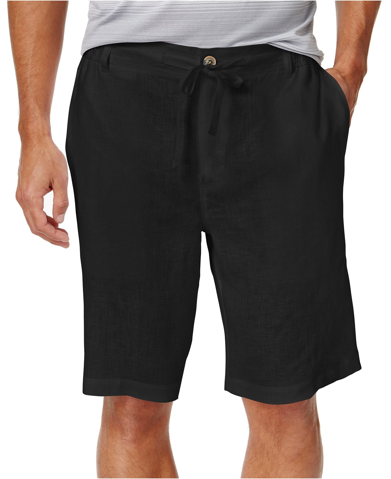 Mens black linen shorts Clearance
