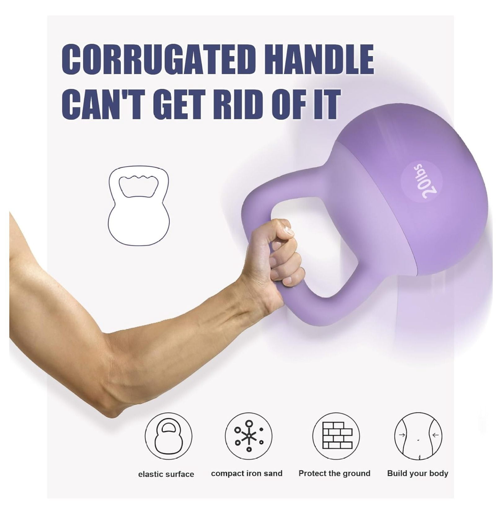 Kettlebell Weights Strength Training Kettlebell-Great for Full Body Workout and Strength Training,Easy Grip Handle,PVC Filled with Iron Sand