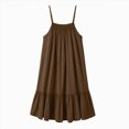 thumbnail image 4 of Women Summer Spaghetti Strap Swing Mini Dress Casual Ruffle Hem Loose Cami Dress, 4 of 7