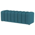 thumbnail image 4 of Summer Fabric Upholstered Tufted Accent Bench Peacock Blue, 4 of 8