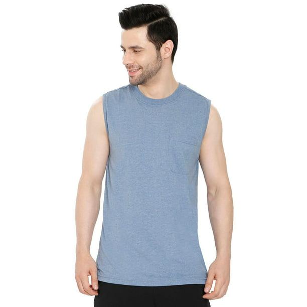 Men's Sleeveless Relaxed Midweight Fit T-Shirt with Pocket – Cool Off ...