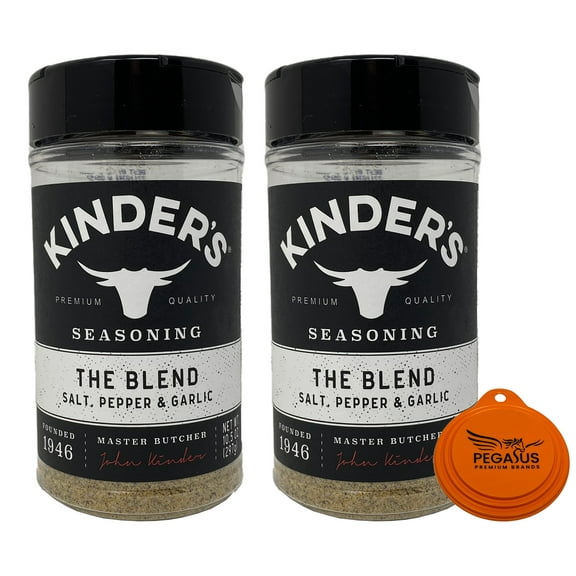 Kinder's The Blend Seasoning 10.5oz (2-Pack) and Pegasus Premium Brands 3-Step Lid Cover