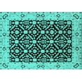 thumbnail image 1 of Ahgly Company Machine Washable Indoor Rectangle Oriental Turquoise Blue Traditional Area Rugs, 6' x 9', 1 of 4