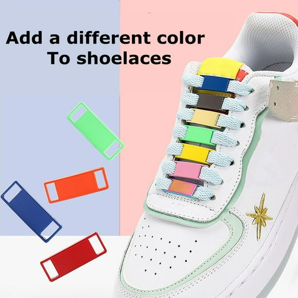 par de cordones de zapatos con hebilla decoraciones para zapatos Kits de zapatillas hebilla de encaje de Metal elegante y adecuado para todo tipo de cordones planos AF1Italy Gao Jinjia LED