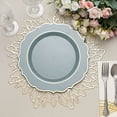 thumbnail image 4 of BalsaCircle 10 Dusty Blue 10.5" Round Plastic Dinner Plates Gold Scalloped Rim, 4 of 8