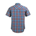 thumbnail image 2 of Coevals Club Men's Western Plaid Pearl Snap Short Sleeve Shirts (Red Blue #32 L), 2 of 4