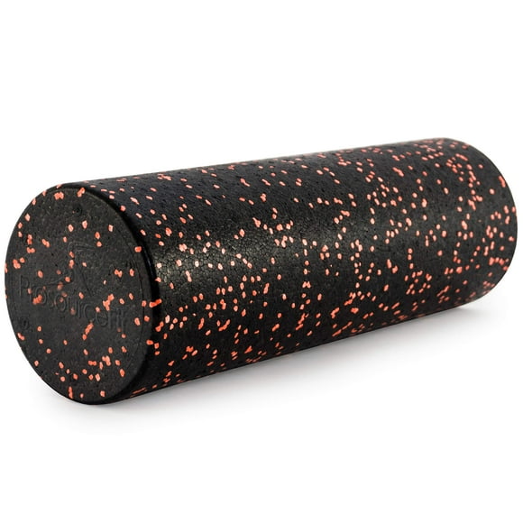 ProsourceFit High Density Foam Rollers 18 - inches long, Firm Full Body Athletic Massager for Back Stretching, Yoga, Pilates, Post Workout Trigger Point Release, Black/Orange
