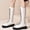 White, variant on Plus Size Women’s Solid Lace up Knee High Combat Boots Chunky Platform Heel Wide Calf Comfort Winter Fashion Tall Boots White 8.5(41)