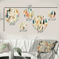 thumbnail image 4 of Designart "Geometric Resurgence In Midcentury Design" Geometric Round Wall Art Set Of 5 - Orange Mid-Century Office Room Wall Art Set, 4 of 6
