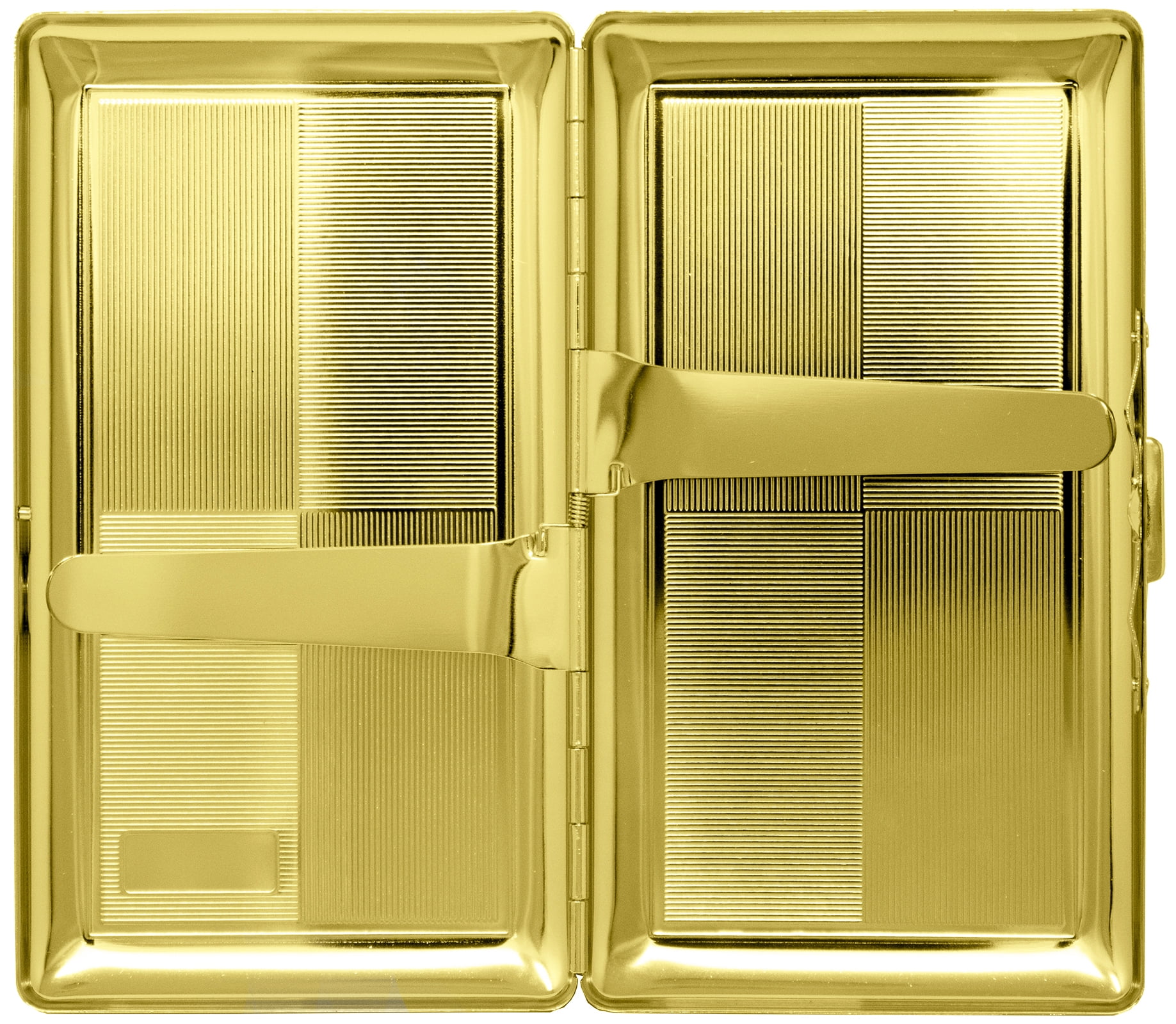 Set of 2 Metal-Plated 120s Cigarette Case & Stash Box (Gold Squares)