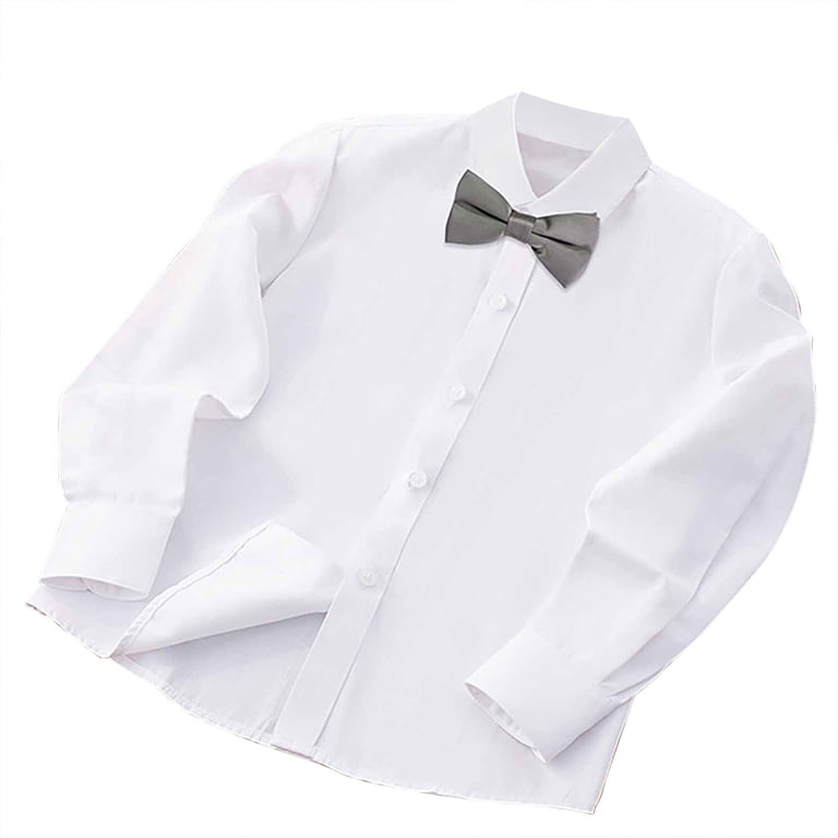 dress shirts juniors Brown Toddler Dress Shirt Long Sleeve Cotton Solid Color Gentleman Big Shirts Juniors Boys Shirt