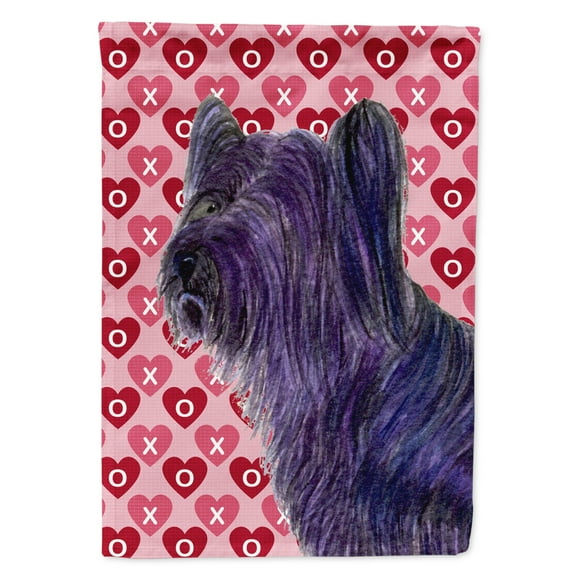 Carolines Treasures SS4463-FLAG-PARENT Skye Terrier Hearts Love and Valentines Day Portrait Flag  multicolor