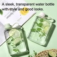thumbnail image 2 of Ididg Botella De Agua Plana Frasco De Viaje Portátil 13.5 Oz Sin Bpa Tritan Botellas De Agua Cuadradas A Prueba De Fugas Botella De Agua Delgada Para Bolso De Viaje Bolsillo Deportes Fitness (Verde 13, 2 of 5