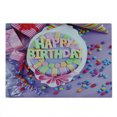 thumbnail image 2 of Birthday Cutting Board, Delicious Birthday Cake on a Table with Stars and Presents Party Yummy Dessert, Decorative Tempered Glass Cutting and Serving Board, Large Size, Multicolor, by Ambesonne, 2 of 5