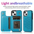 thumbnail image 2 of Dteck Embossed Flower Pattern Wallet Case for iPhone 14 Plus,Magnetic Leather Card Slots Women Girl Case Shockproof Kickstand Flip Cover for iPhone 14 Plus,Blue, 2 of 7