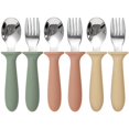 thumbnail image 1 of Eascrozn Set de utensilios para niños pequeños de 6 piezas con mango de silicona, 1 of 7