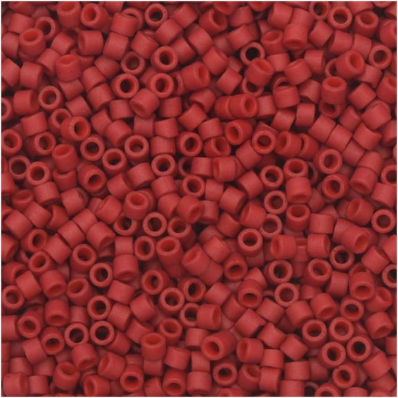 Miyuki Delica Seed Beads, 11/0 Size, 7.2 Gms, #796 Matte Opaque Maroon Dyed Red