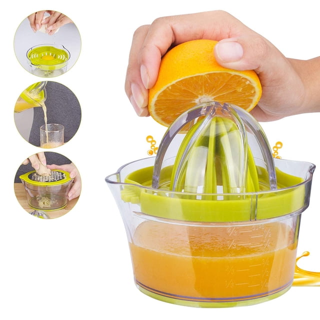 Citrus Juicer, Multifunctional Fruit Press Lime Press, with Container 400ml, Plastic Anti-drip Filter Mechanism