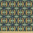 thumbnail image 2 of Ambesonne Ethnic Fabric by the Yard Upholstery, Colorful Stripes and Stars, 1 Yard, Indigo Marigold, 2 of 5