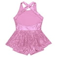 thumbnail image 4 of Aiihoo Kids Girls Gymnastic Ballet Leotard Sleeveless Sparkly Sequins Dress Modern Dance Jazz Dancewear Pink 16, 4 of 5