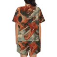thumbnail image 4 of Womens Pajama Sets With Pocket, Gigantic Skull In Clouds Lounge Sets Short Sleeve Sleepwear PJ Sets for Women, 4 of 6