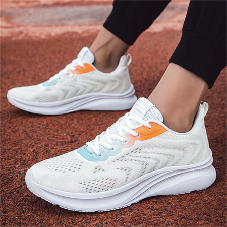 

Mens Couple Shoes Lace Up Casual Shoes Lace Up Breathable Fashion Flat Casual Shoes Walking Sneakers White 9