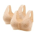 thumbnail image 1 of Uooqdmx Bras for Women Bralettes for Women Comfortable Bra for Seniors Comfortable Front Closure Button Bra Cotton Bras for Older Women Wireless Bras for Women Purple(2PC) M, 1 of 3