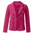 thumbnail image 4 of Women Workoffice Suit Button Down Fitted Outwear Solid Color Blazer V Neck Cardigan Pockets Professional Overcoat Single Breasted Fashion Jacket, 4 of 7