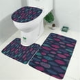 thumbnail image 2 of Multicolor Feather Pattern Bathroom Rugs Sets 3 Piece,Toilet Cover Set,Absorbent Non Slip Bathroom Mats Sets with U-Shaped Contour Rug Toilet Rug Set, 2 of 5