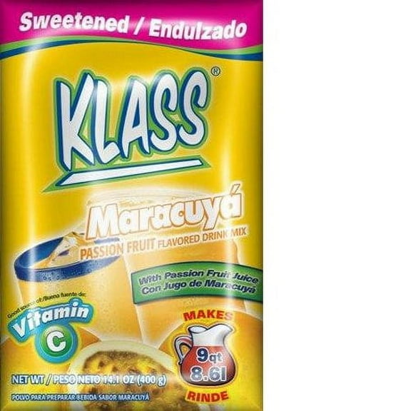 Klass Maracuya Passion Fruit Drink Mix 14.1 oz (Pack of 2)
