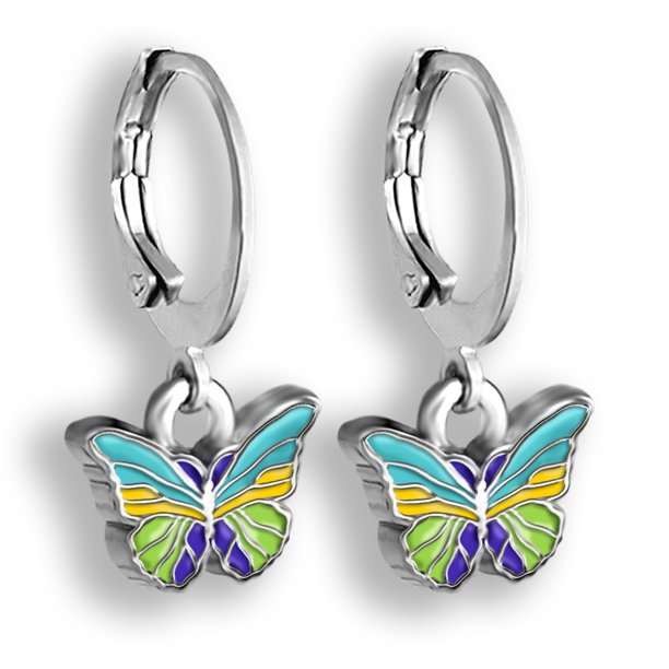 Annie & Belle Blue Butterfly Earrings For Women And Girls Butterfly