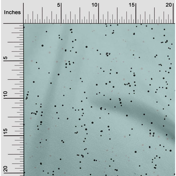 oneOone Cotton Poplin Twill Dusty Teal Green Fabric Polka Dots Dots Dress Material Fabric Print Fabric By The Yard 56 Inch Wide
