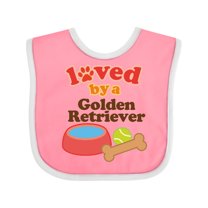 Inktastic Golden Retriever Loved by a Boys or Girls Baby Bib