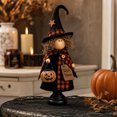 thumbnail image 3 of Halloween Witch Figurine,8 Inch Plaid Outfit Witch with Pumpkin Decor Desk Statue,Cute Holiday Table Centerpiece Decor,Women's Festival Gifts, 3 of 6