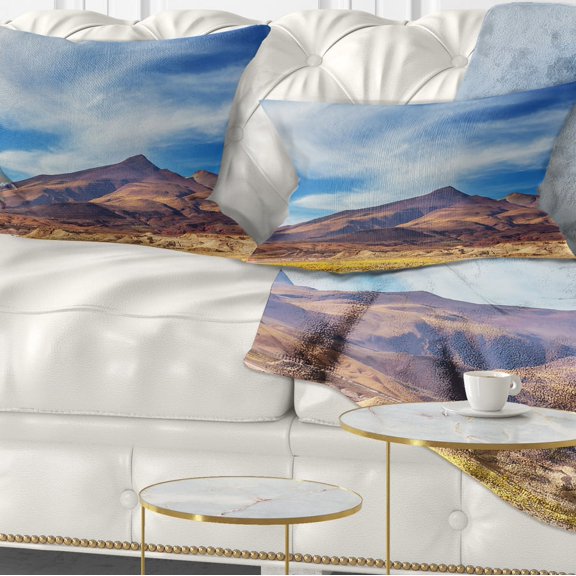 Designart Bright Argentina Mountain Region - African Landscape Printed Throw Pillow - 12x20
