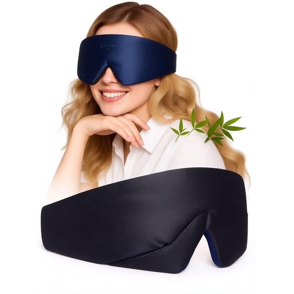 FACEMOON Sleep Headphones with Ice-feeling Extra Soft Modal Lining 100% Blackout Eye Mask Ultra-thin Design