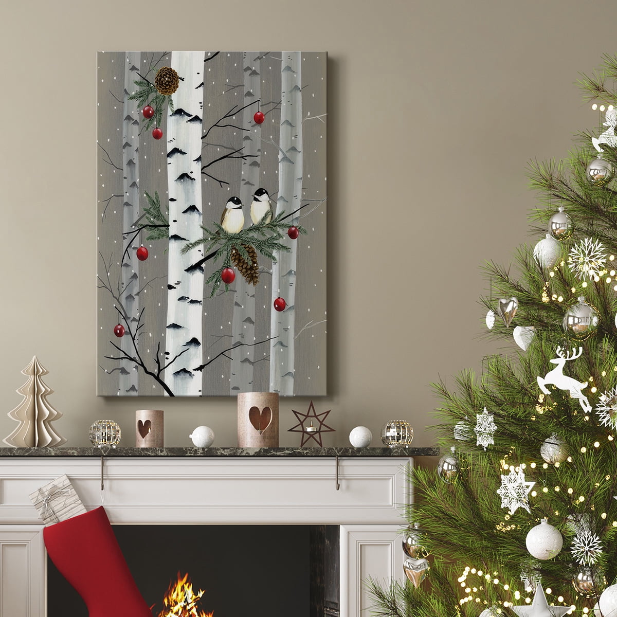 Birch Birds I- Gallery Wrapped Canvas