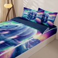 thumbnail image 3 of Castle Fairy Wildlife Aurora Polar Bear Zipper Twin Comforter Sets with Fitted Sheet and 2 Pillowcases for Teens,Icy Lake Snow Mountain Zipper Bedding Set,Navy Blue Reversible,4-Piece, 3 of 6
