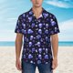 thumbnail image 2 of Fotbe Skull flower leaf purple Camisa Hawaiana para Hombre Unisex – Camisa Casual de Verano con Botones de Manga Corta de Algodón y Lino,Large, 2 of 7
