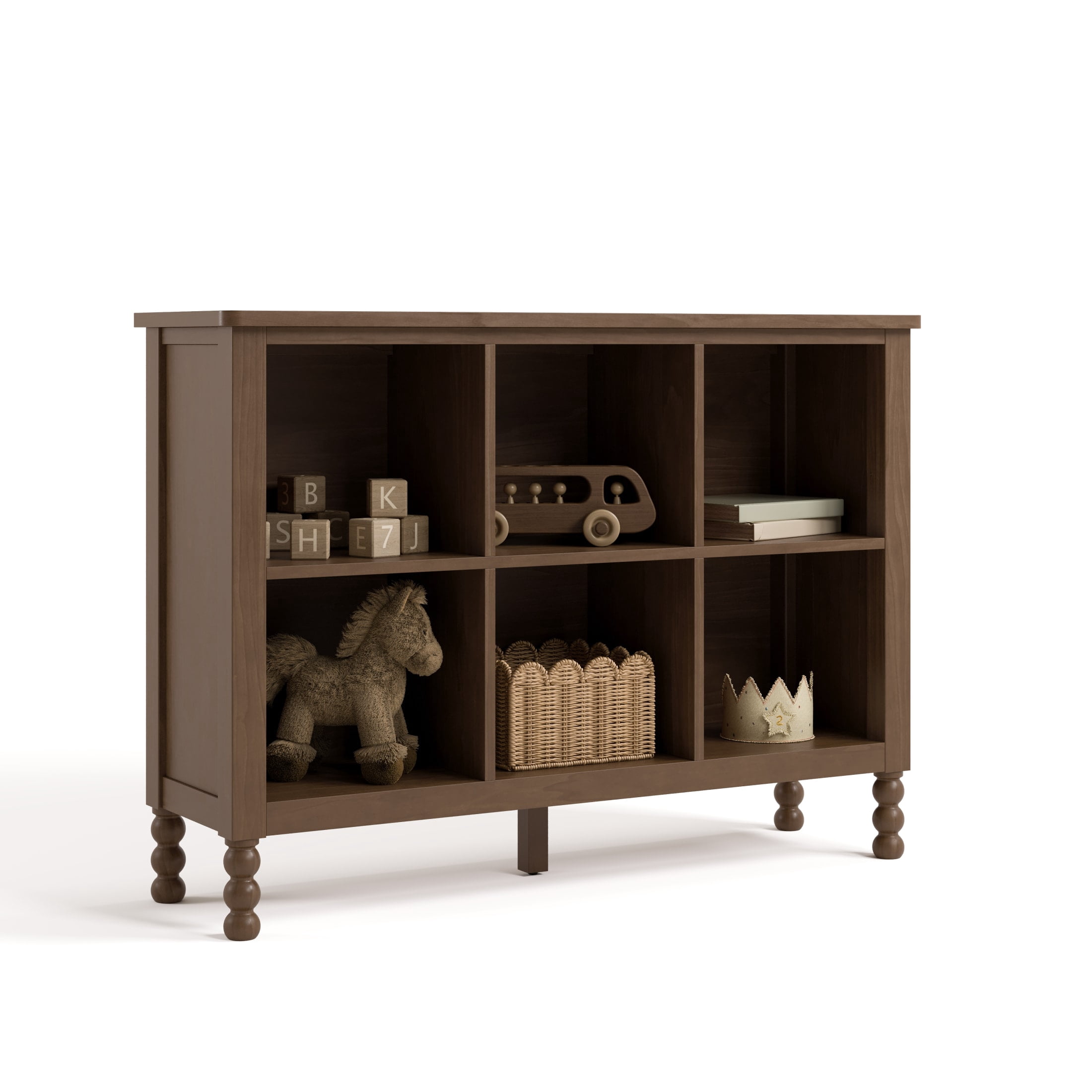 Art of Nursery by Storkcraft Rio 6 Cube Storage Organizer Kids Bookcase - Hazelnut