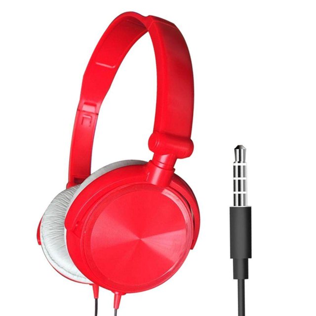 pitrice S1 Casque Filaire Portable 3.5mm Stéréo Pliable Rouge