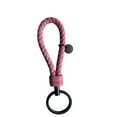 thumbnail image 2 of Justharion Braided Woven Rope Keychain Cute Wear-resistant Exquisite Waterproof Durable Key Chain Car Keyring Holder Metal Jewelry Bicolor Pink 3.3*9cm, 2 of 6
