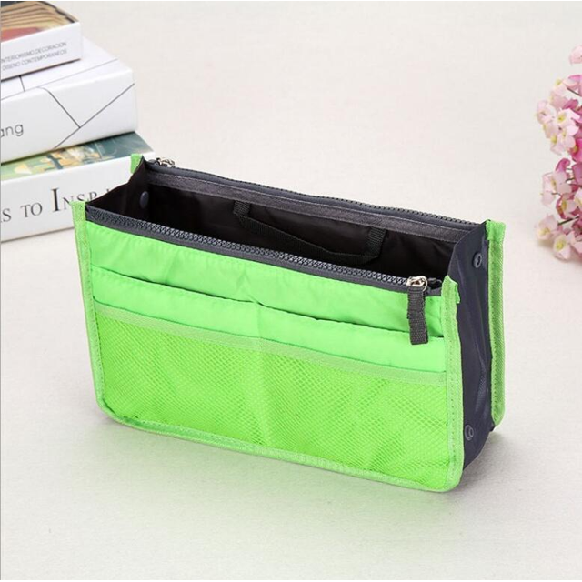 Handheld Thickened Large Capacity Cosmetic Bag Wash Bag Double Zipper Multifunctional Bag-in-Bag Organizer Storage Bag green
