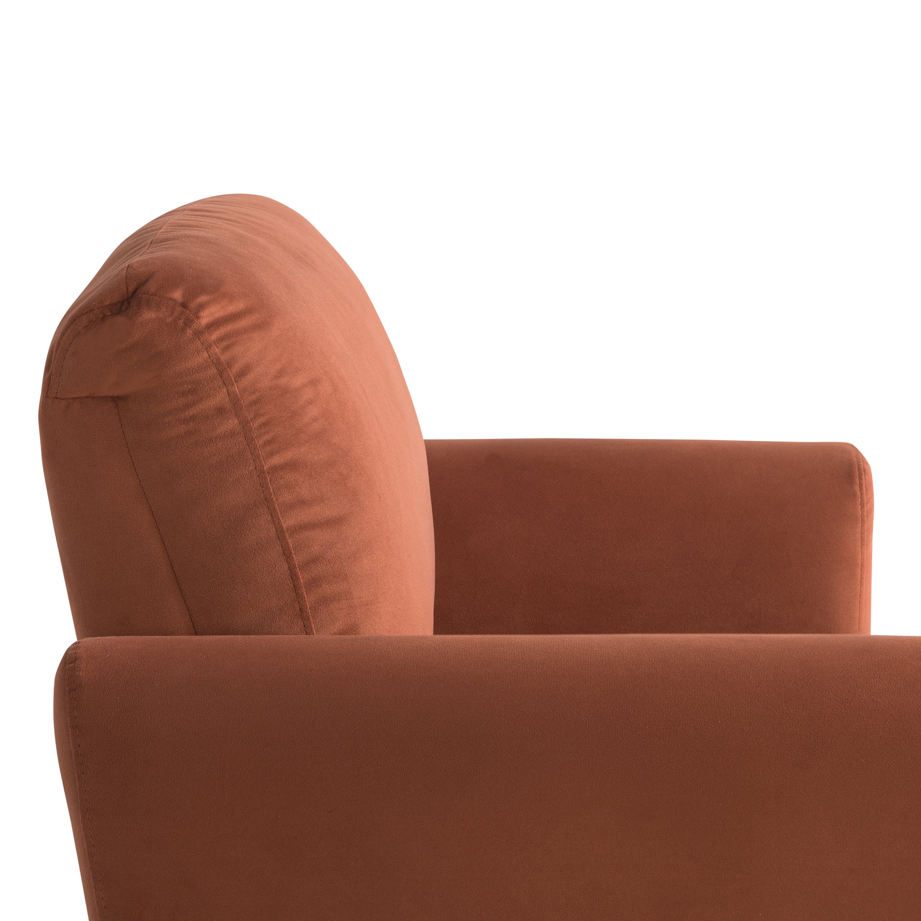 Studio Living Kingston Bohemian Accent Chair, Rust Velvet Fabric