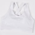 thumbnail image 5 of Wang6 Womens High Support Sports Bras Plus Size Seamless Wireless Yoga Tops Cross Bandage Running Gym Fitness Cropped Tank Tops White XL, 5 of 6