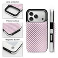 thumbnail image 3 of Black Polka Dots Pink Background Leather Wallet Case for iPhone 17 Pro Wallet Case Card Holder Flip, 3 of 8