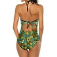thumbnail image 3 of Summer Romance Deep V-Neck Halter One-Piece Swimsuit Ladies Monokini Beach Bathing Suits Swimwear Abstract Animal Autumn, 3 of 5