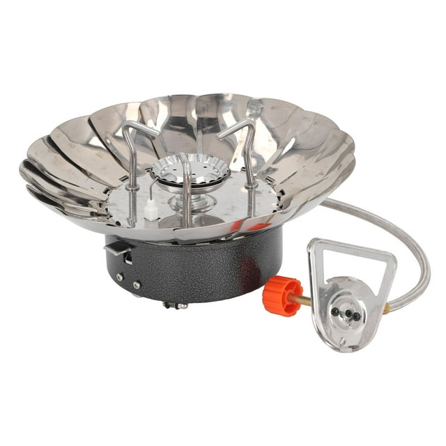 Réchaud à Gaz Portable, Réchaud de Camping Mini en Acier Inoxydable et Fer Pliable, Réchaud de Camping de Randonnée avec Sac de Rangement pour Activités de Plein Air, Randonnée, Cuisson, Brûleur