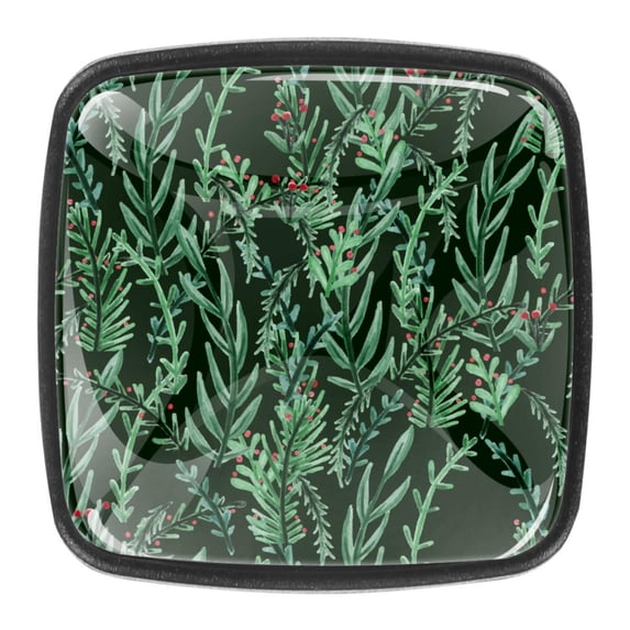 4 Pcs Square Cabinet Handle Cupboard Knob Drawer Pulls Handle Leaves Drawer Knobs with Screws Furniture Decoration